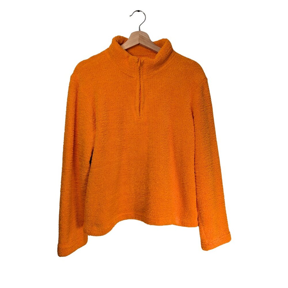 Coldwater Creek Women’s Medium Bright Orange Soft Textured Mock Neck Sweater